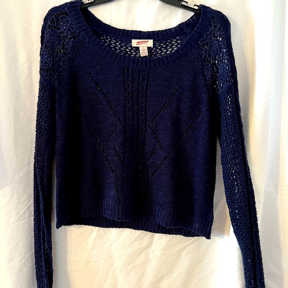 Arizona, Navy blue crop sweater, never worn! Like new!